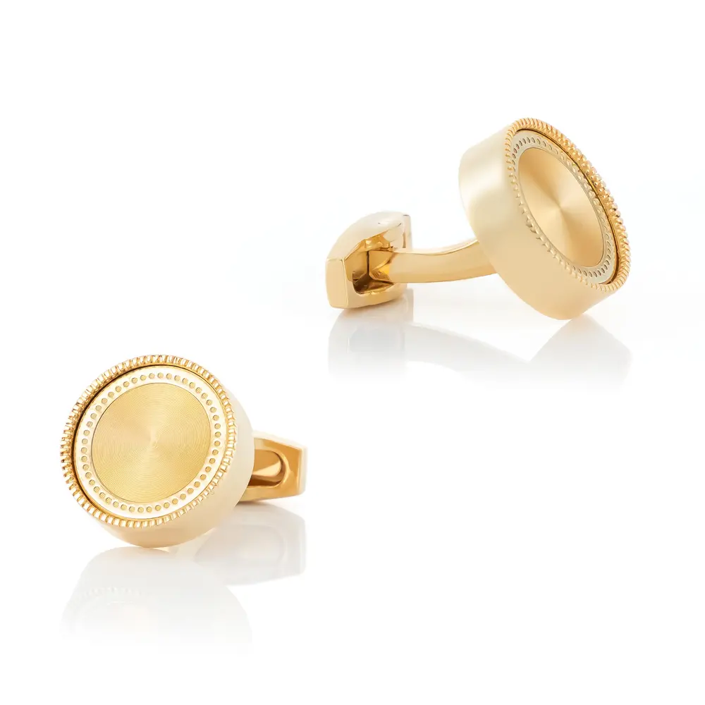 Luxury Vintage French Style Gold Plated Copper Men Shirt Cufflinks