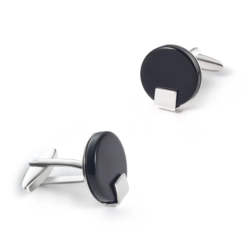 Exclusive Round Black Onyx Cuff links  Classic ...