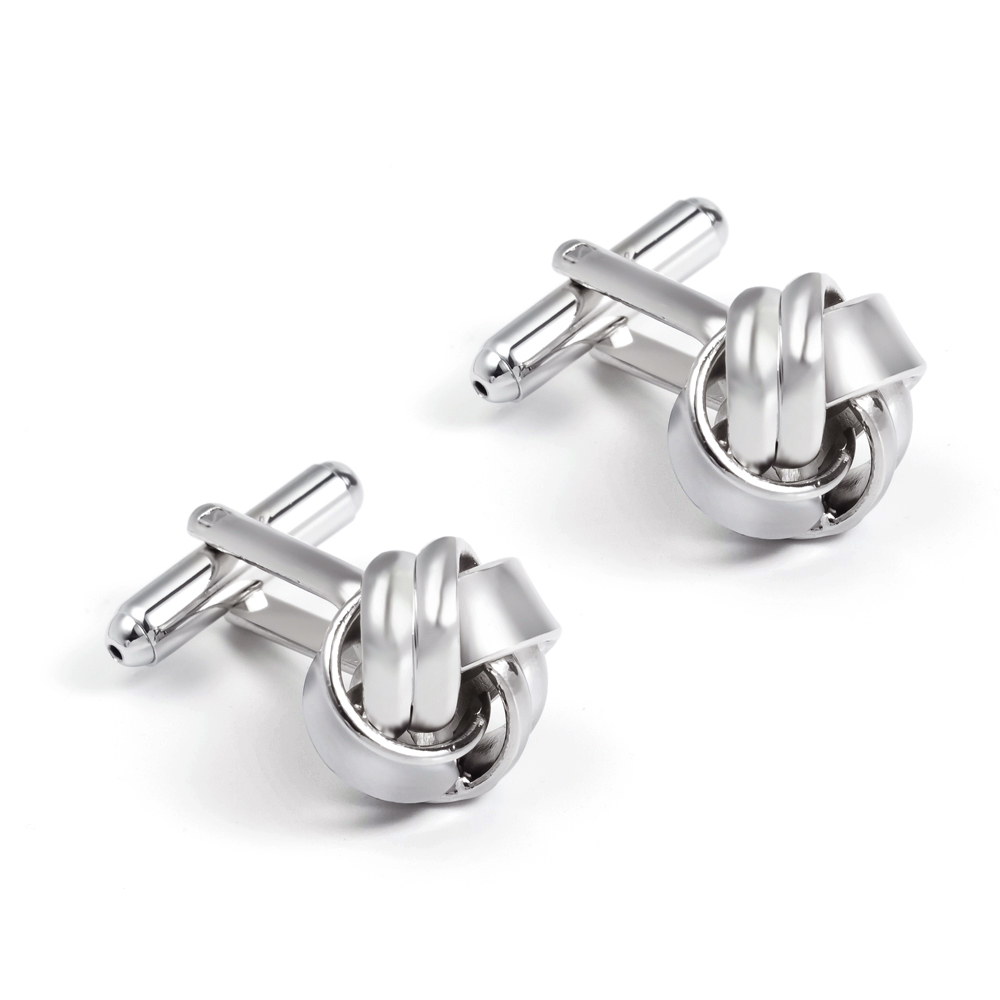 Silk Knot Silver Color Men Cufflinks Wholesale ...