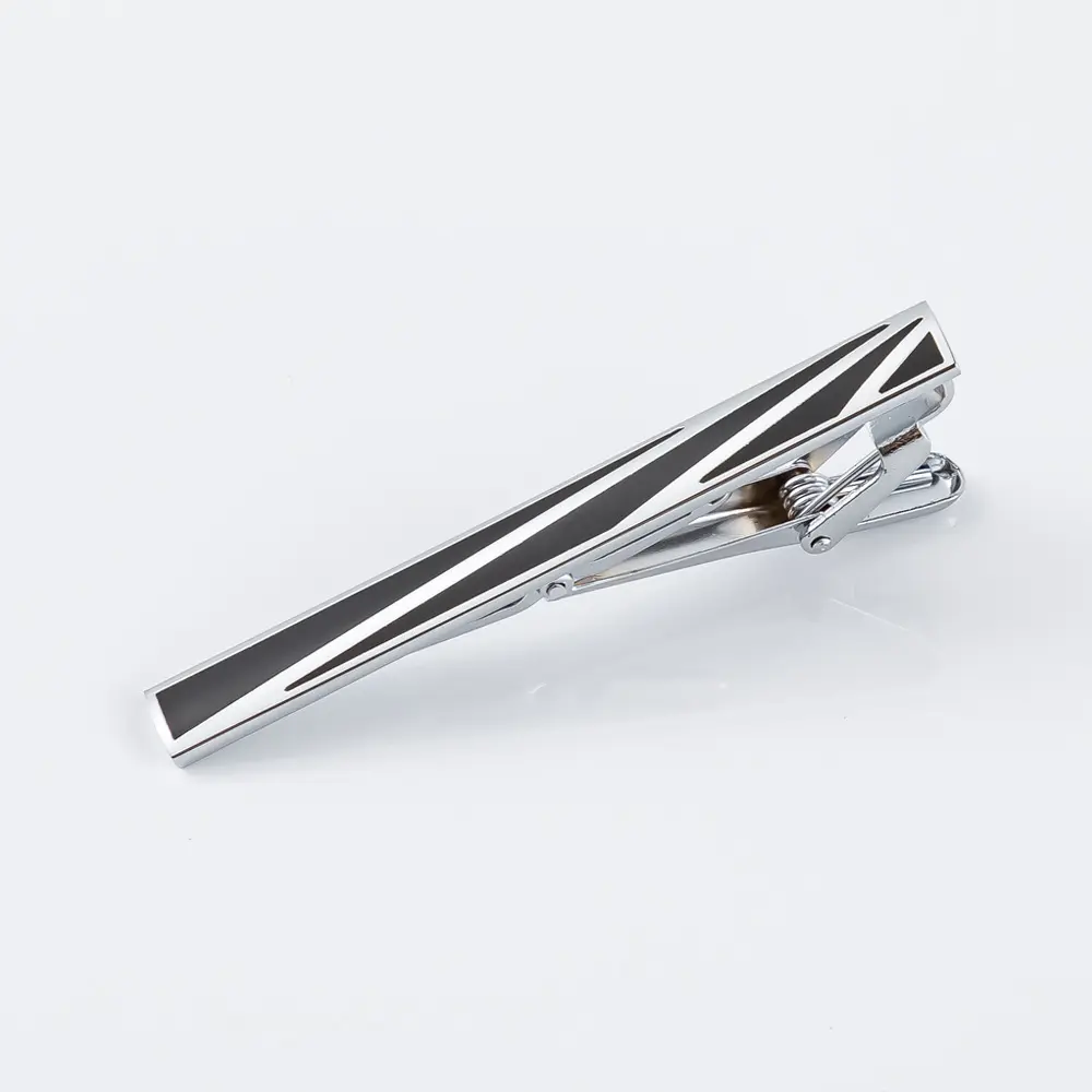 Wholesale Enamel Tie Clips High Quality Black Skinny Tie Clip for Men TC9006