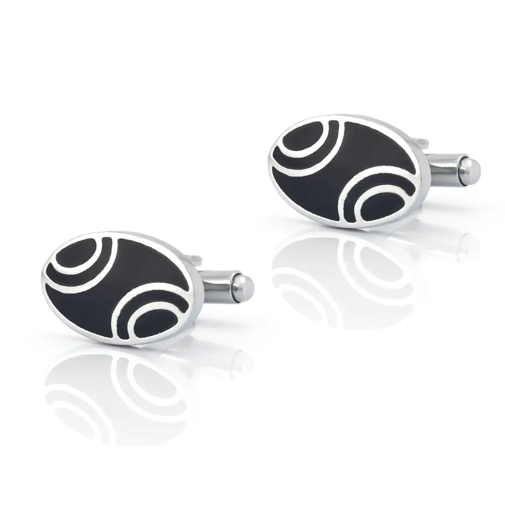 Wholesale Cuff Links Brass Enamel Simple Design...