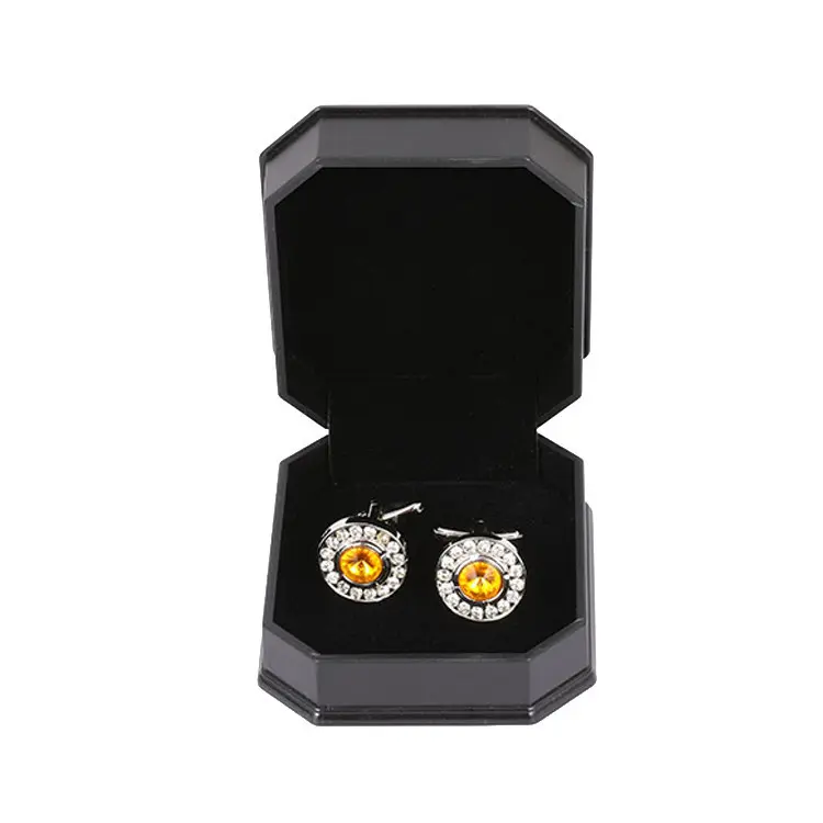 Factory Made High-End Octagonal Black Cufflinks...