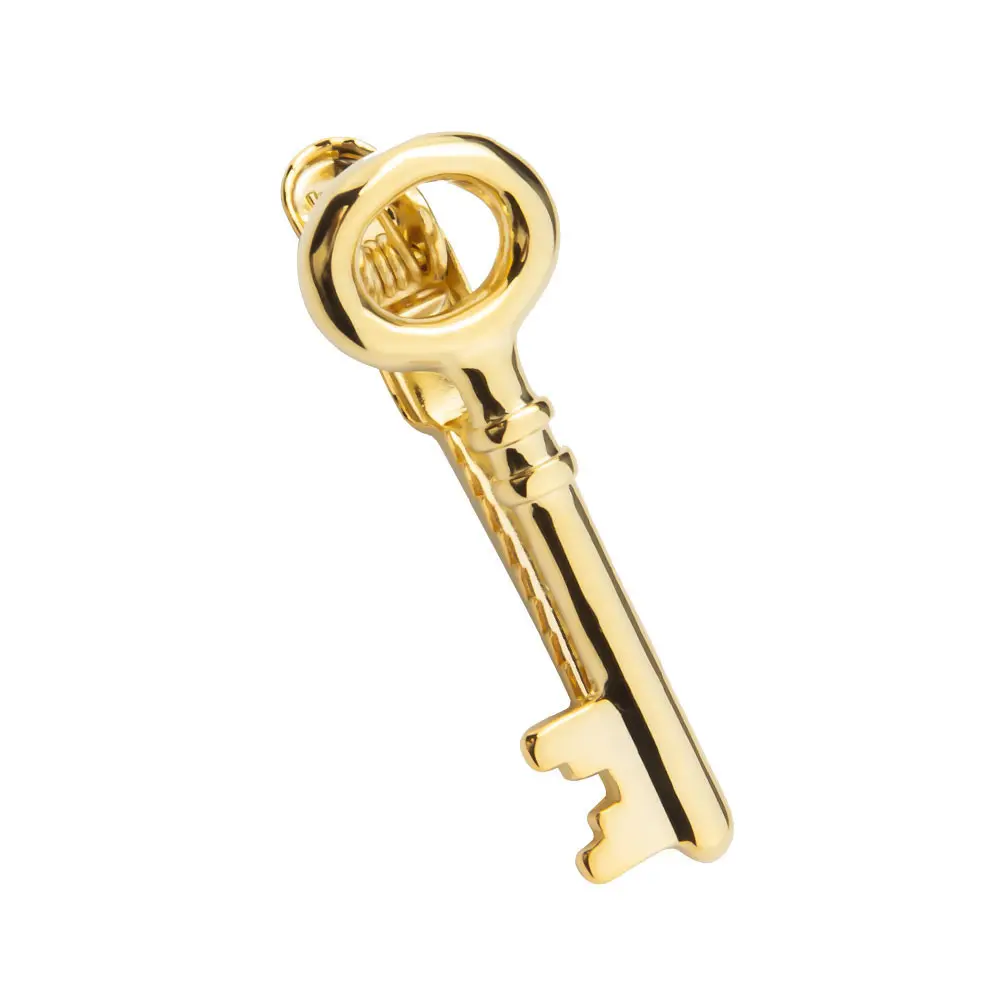 JINJIE Gold Plated Key Tie Clips Men High Quality Personalized Novelty Tie Bars Wholesale TL1022-G