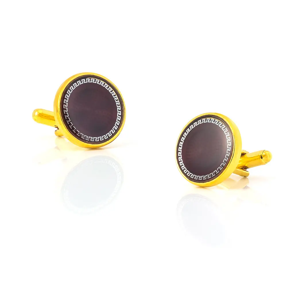 Personalized High Quality Golden Color Pattern Accessories Cufflinks