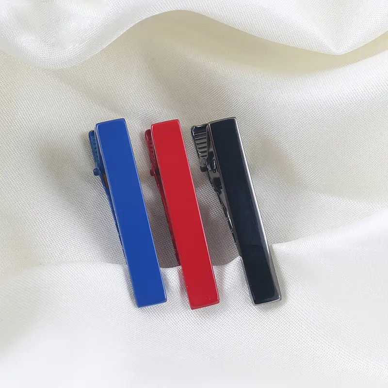 Red, Black, Blue Tie Clips for Shirts Men's Blank Short Design Tie Clip Tie Pin Wholesale TL1018