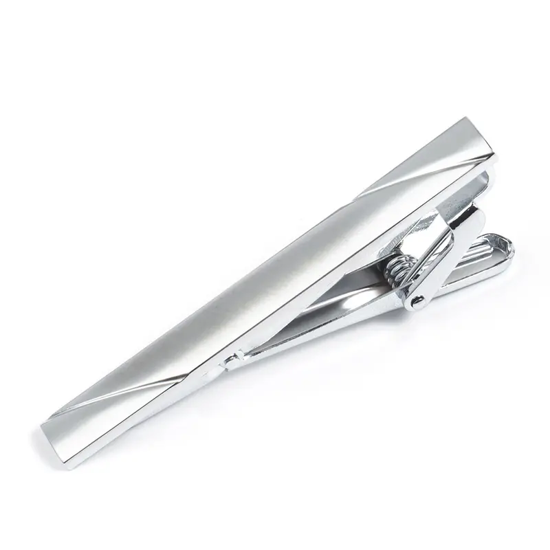 Hot Sale New Clasp Silver Tie Clip for Wedding Business Necktie Formal Dress Shirt Tie Pins TL1157