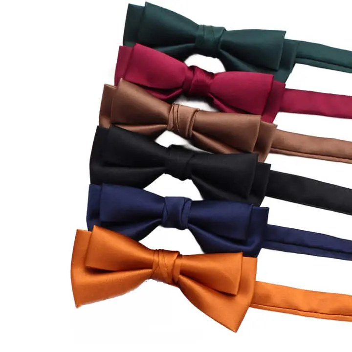 New Solid Color Double-layer Bowtie Men's Business Fashion Bow Tie Suit Accessories Wedding BP-1001