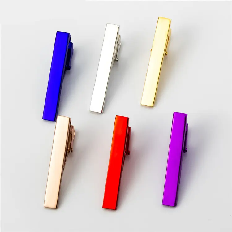 Factory Simple Design Bulk Wholesale Formal Multi-color Men's Tie Clips Men Pin Bar Clasp TL1121