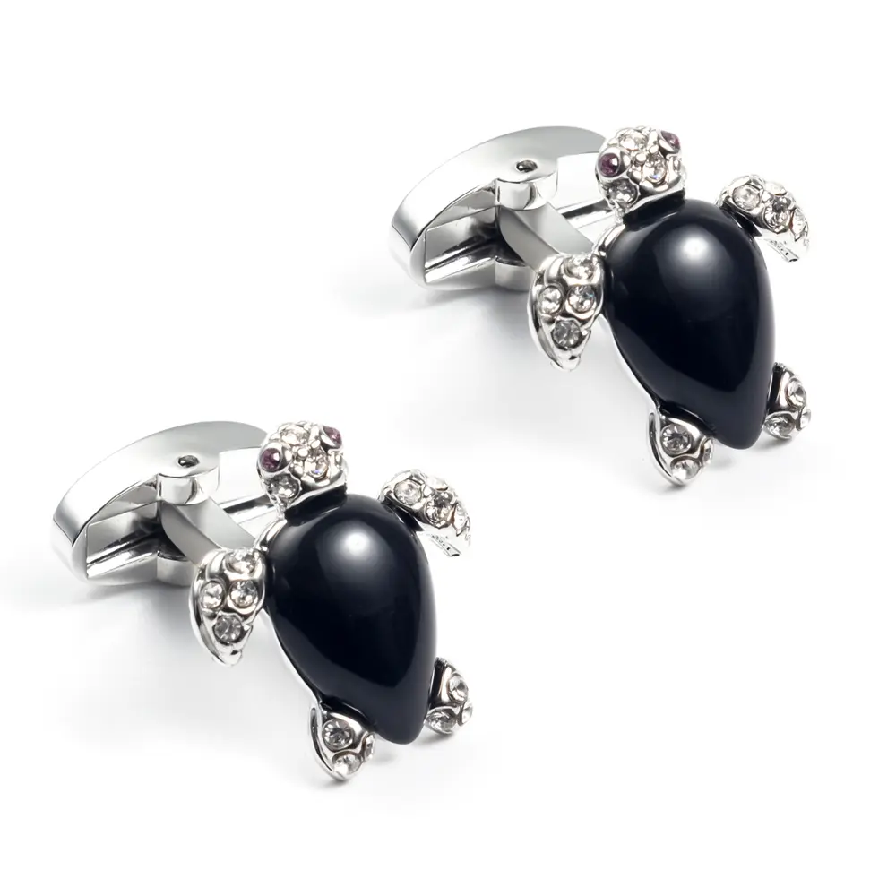 Luxury Men Jewel Animal Design Black Onyx Turtl...