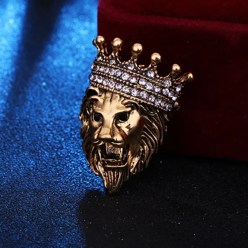 Personalized Vintage Metal Lion & Crystal Crown...