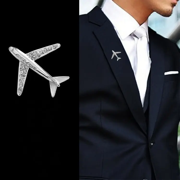 New Fashion Men's Airplane Brooch Collar Pin Versatile High-end Brooch BC-1049