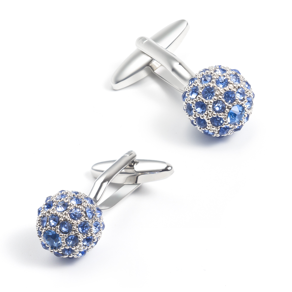 Luxury Crystal  Ball Cufflinks Wholesale Silver...