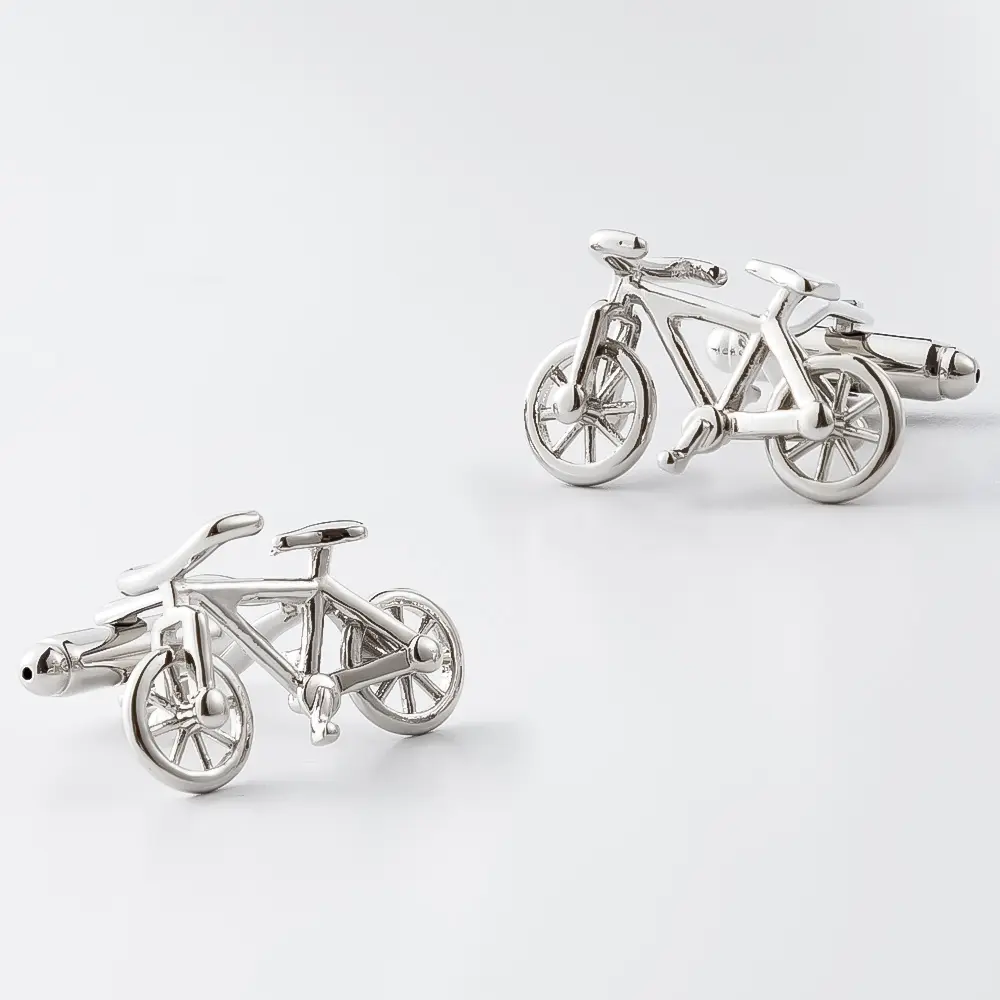 Wholesale Silver Bicycle Novelty Cuff links Cus...