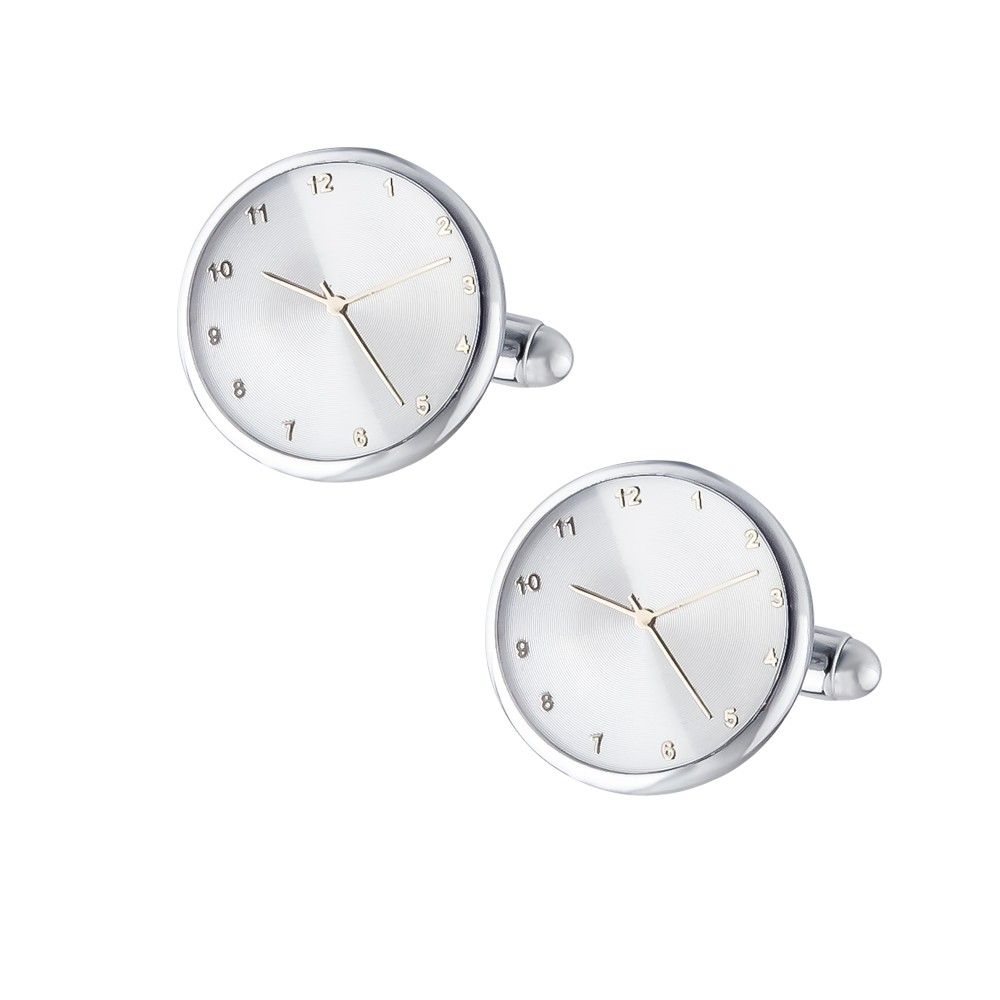 Silver Plated Round White Watch Clock Design Cu...