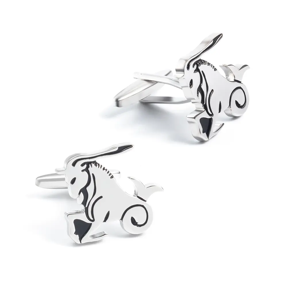 Zodiac Aries Cufflinks Enamel Metal Shirt Cuffl...