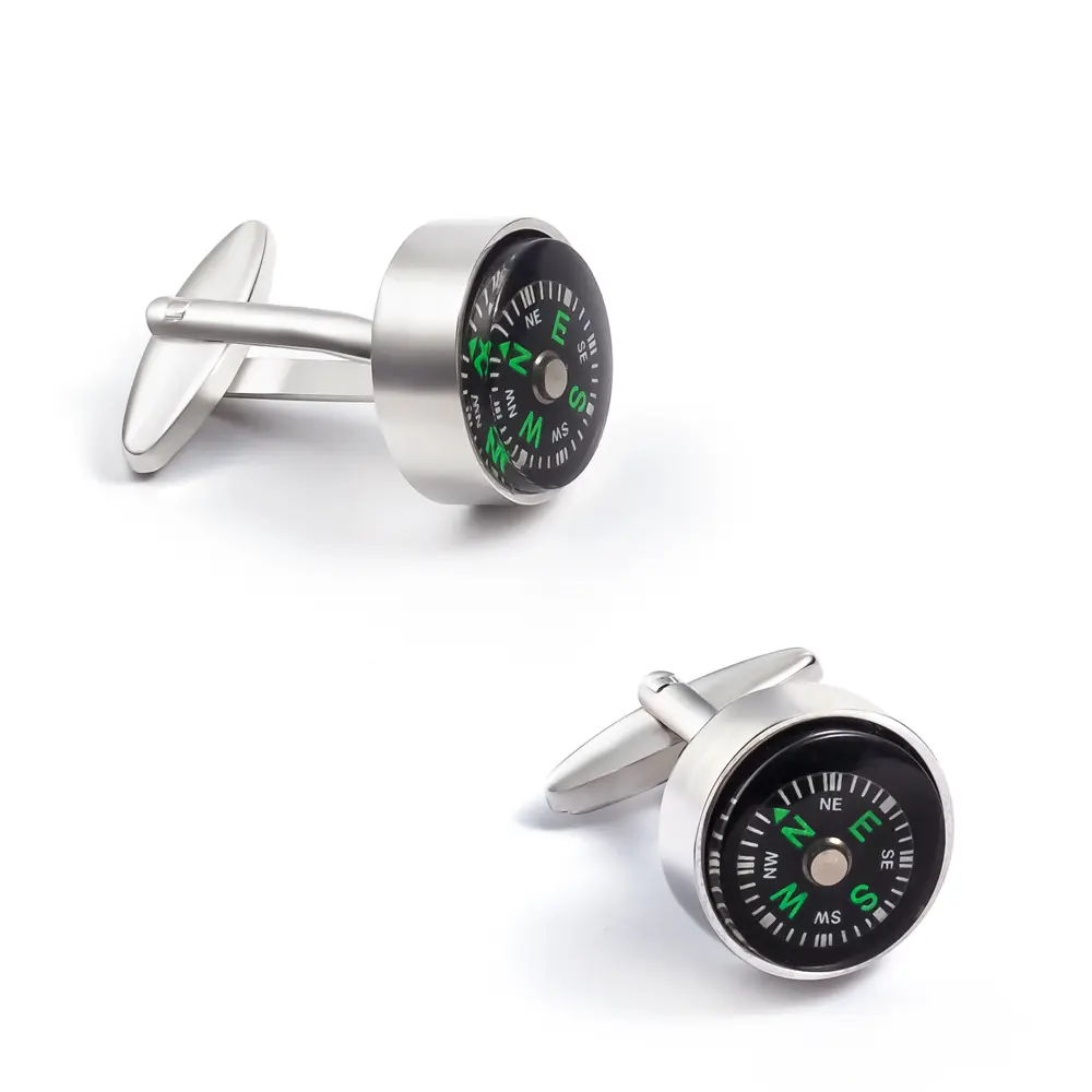 Fashion Green Compass Men's French Swank Cuffli...
