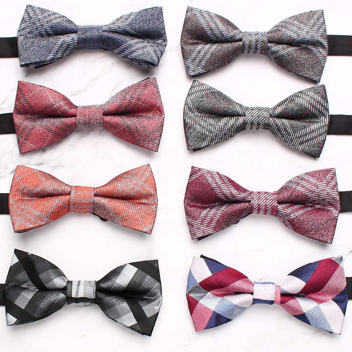 Factory Direct Sales Men's Striped Polyester Bowtie Business Bow Tie Accessories BP-1006