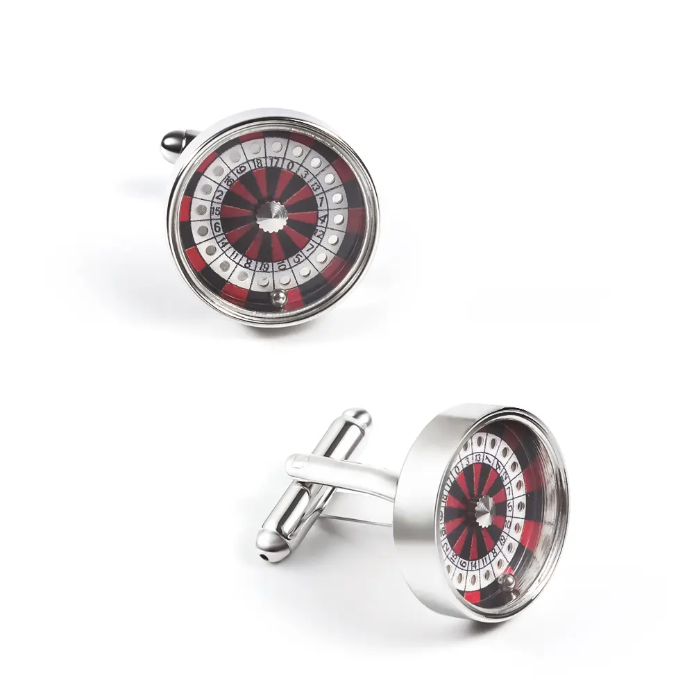 Popular Game Prize Roulette CuffLinks with Silv...