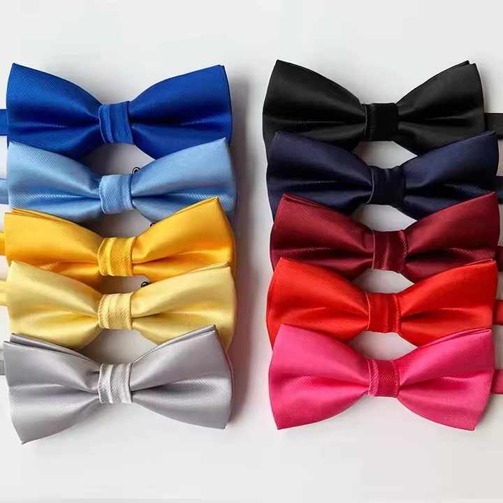 High Quality Factory Wholesale Stain Solid Color Bow Tie for Casual Occasion for Wedding Anniversary Party C-LX005